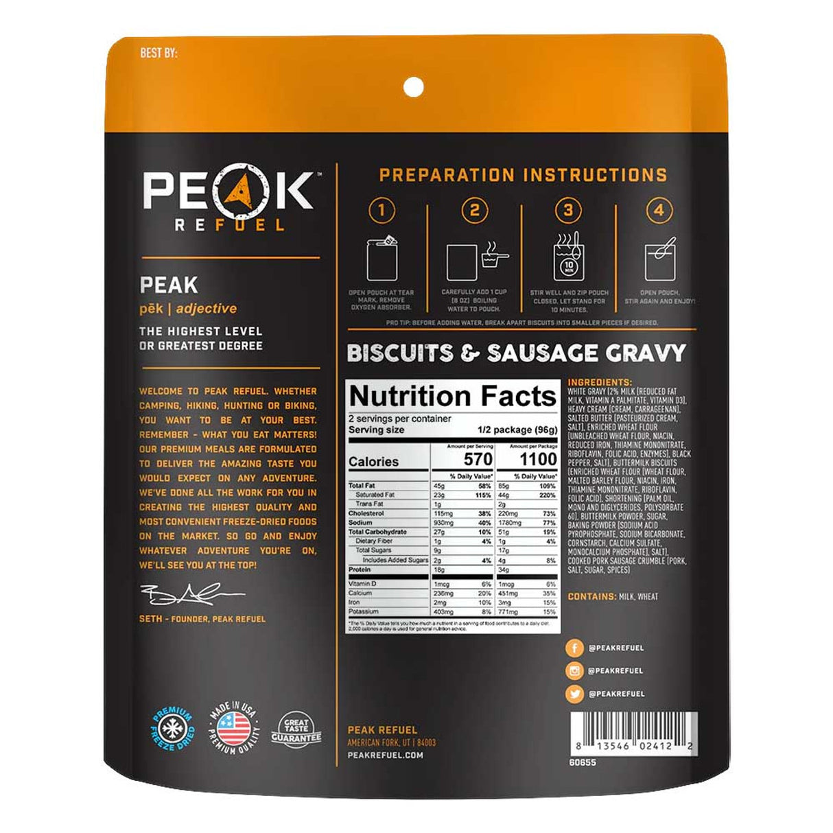 Peak Refuel Biscuits & Sausage Gravy