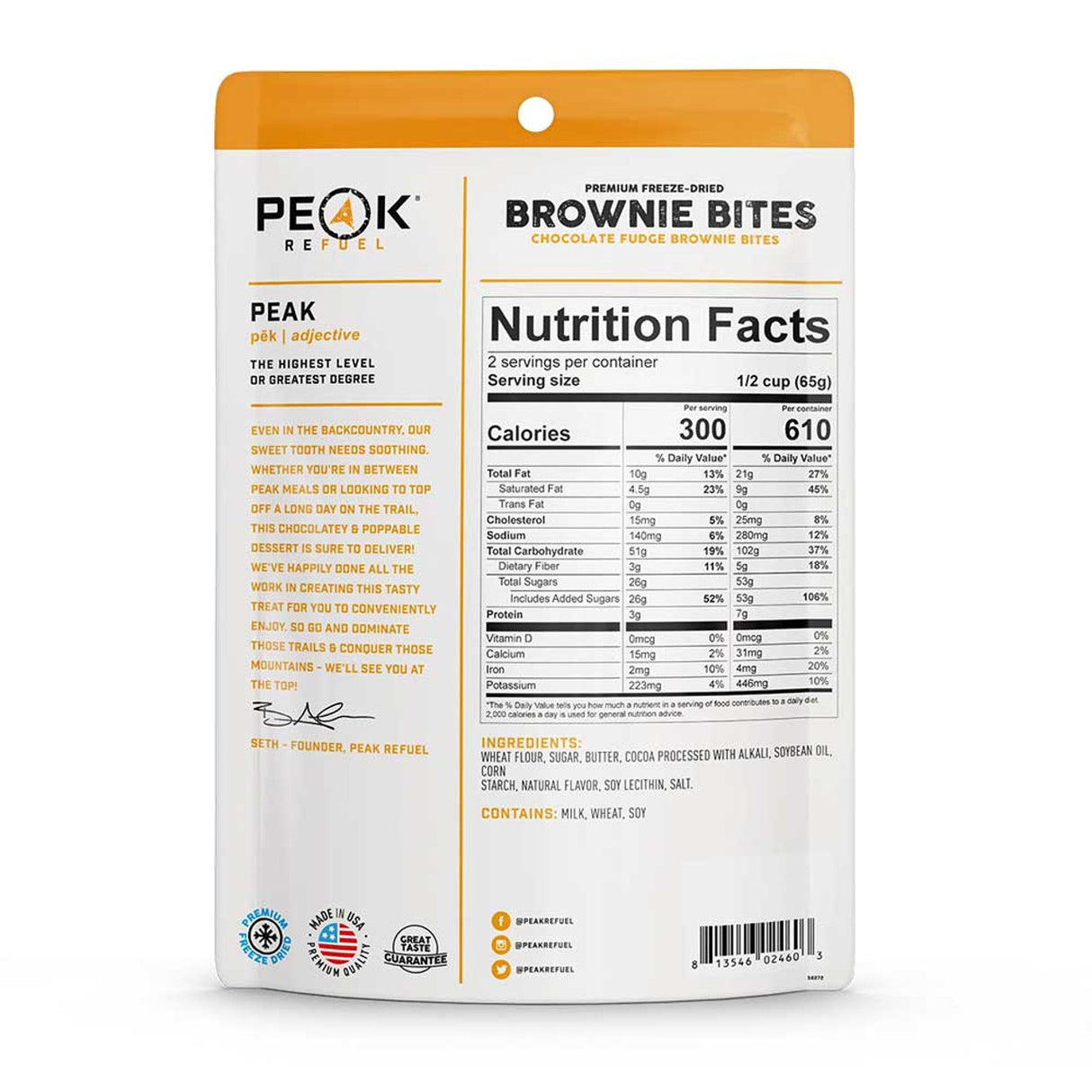 Peak Refuel Chocolate Fudge Brownie Bites