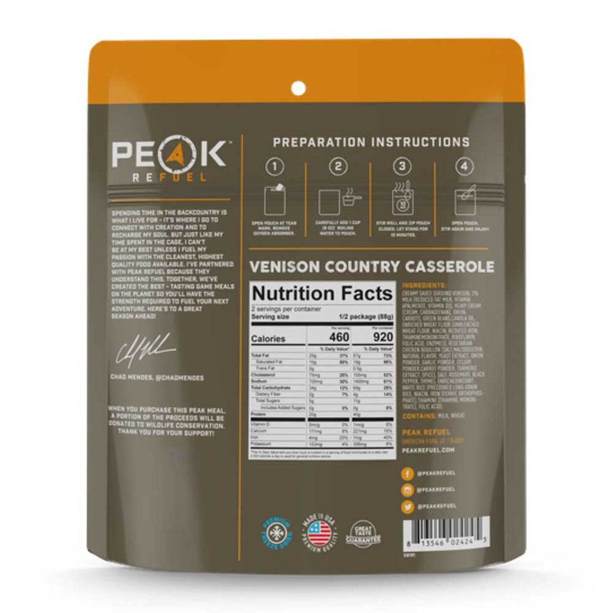 Peak Refuel Venison Country Casserole