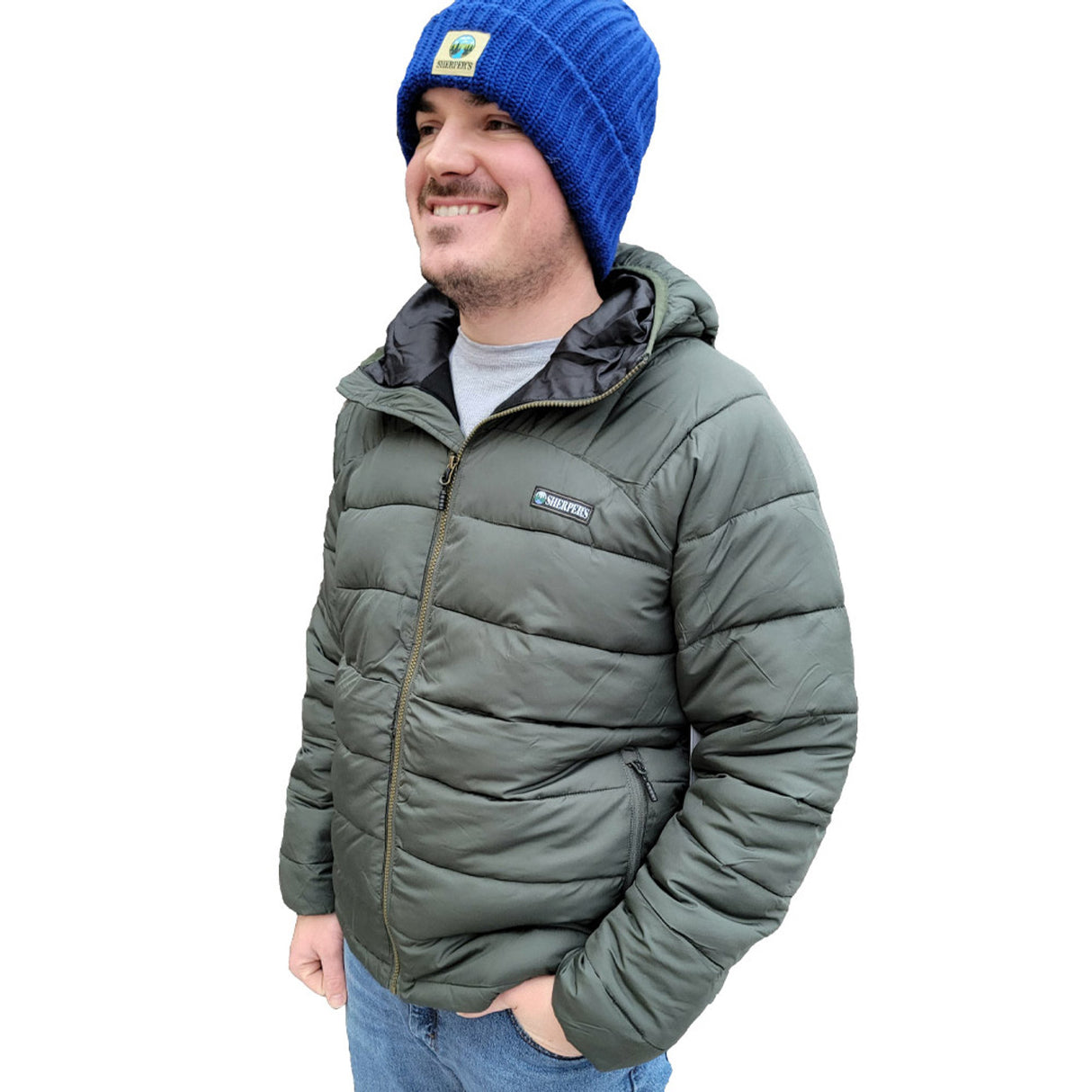 Sherper's Men's Ice Age Synthetic Down Hooded Jacket