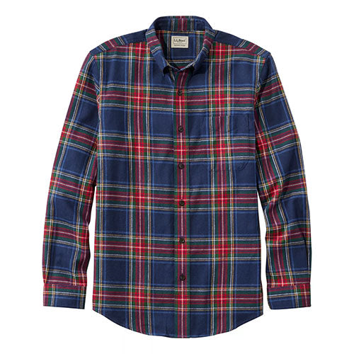 L.L. Bean Men's Scotch Plaid Flannel Shirt, Slightly Fitted