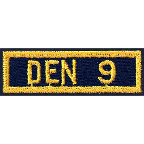 Cub Scout Den Numeral Emblem 9