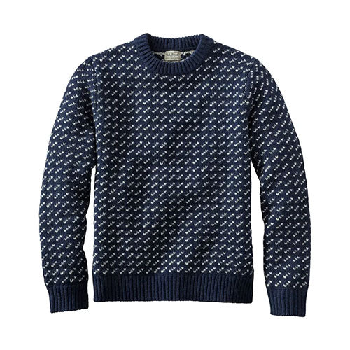 L.L. Bean Men's Bean's Classic Ragg Wool Crew Sweater Birdseye
