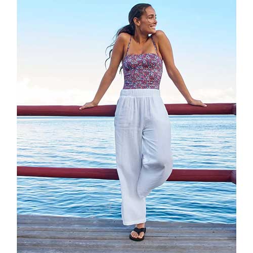 L.L. Bean Women's Cloud Gauze Wide-Leg Pant, Regular