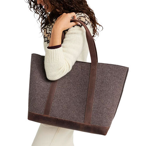 L.L. Bean Leather-Trim Wool Tote