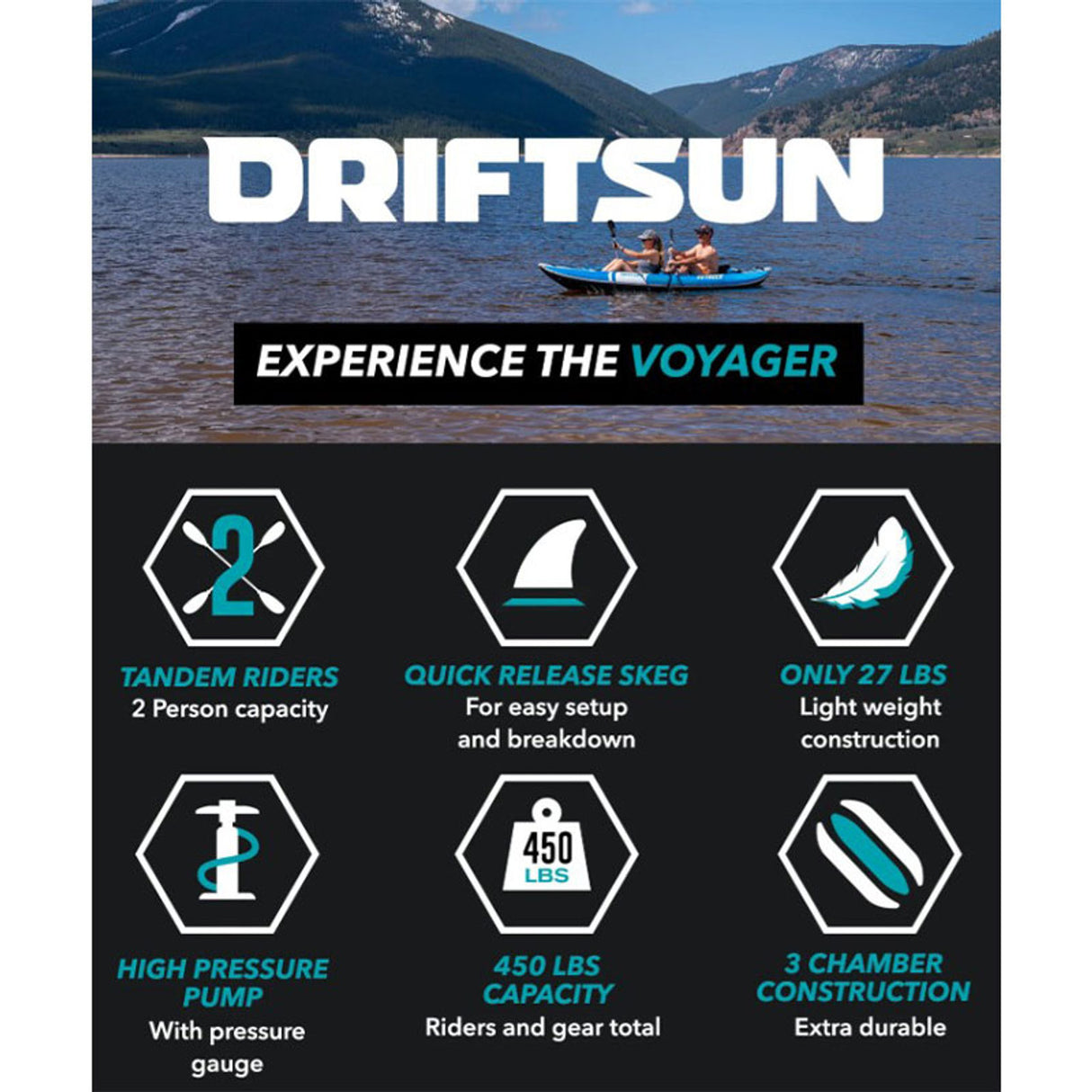 Driftsun Voyager 2 Person Inflatable Kayak
