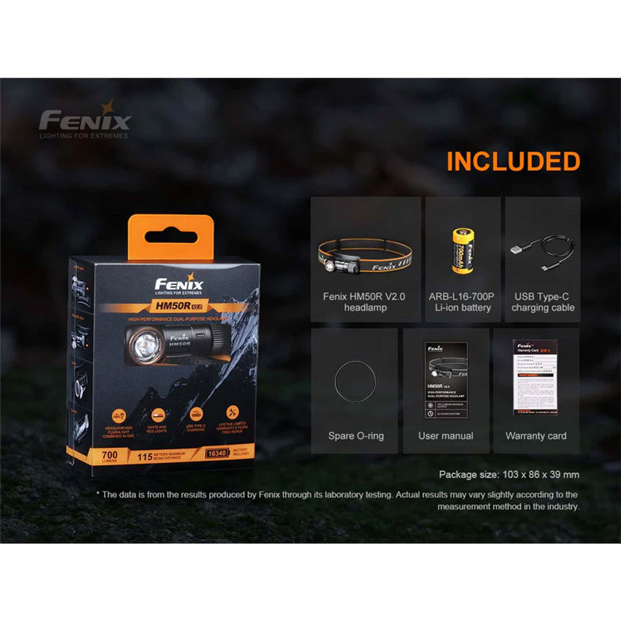 Fenix HM50 Rechargable Headlamp HM50V2BK