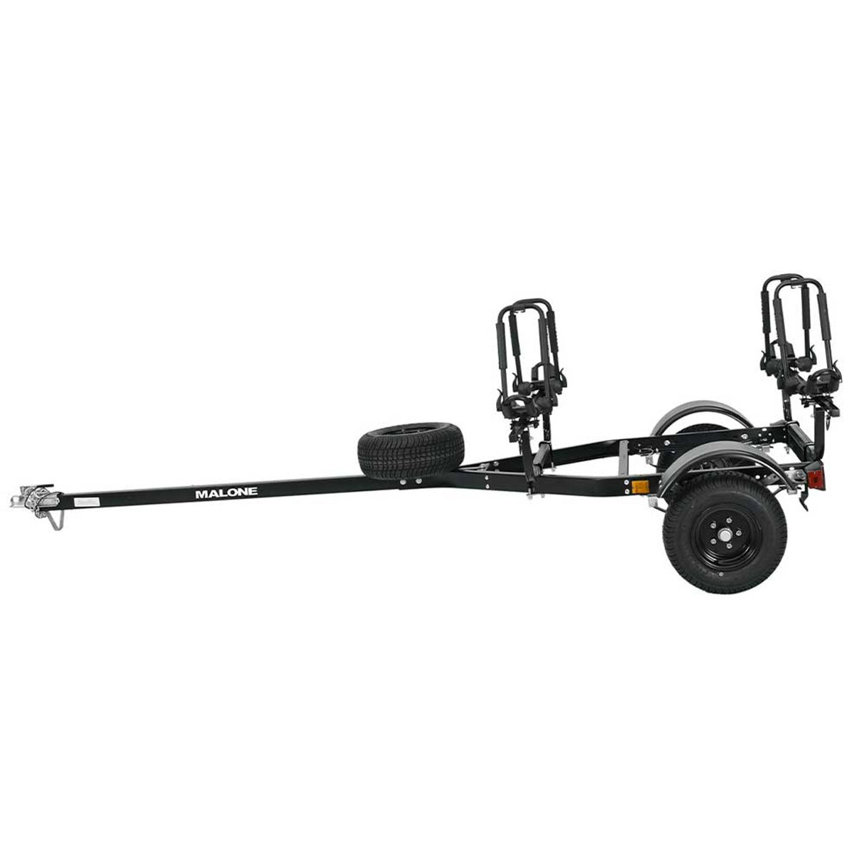 Malone MicroSport Off-Road 2 Kayak Trailer Package with 2 Sets J-Racks, Spare Tire