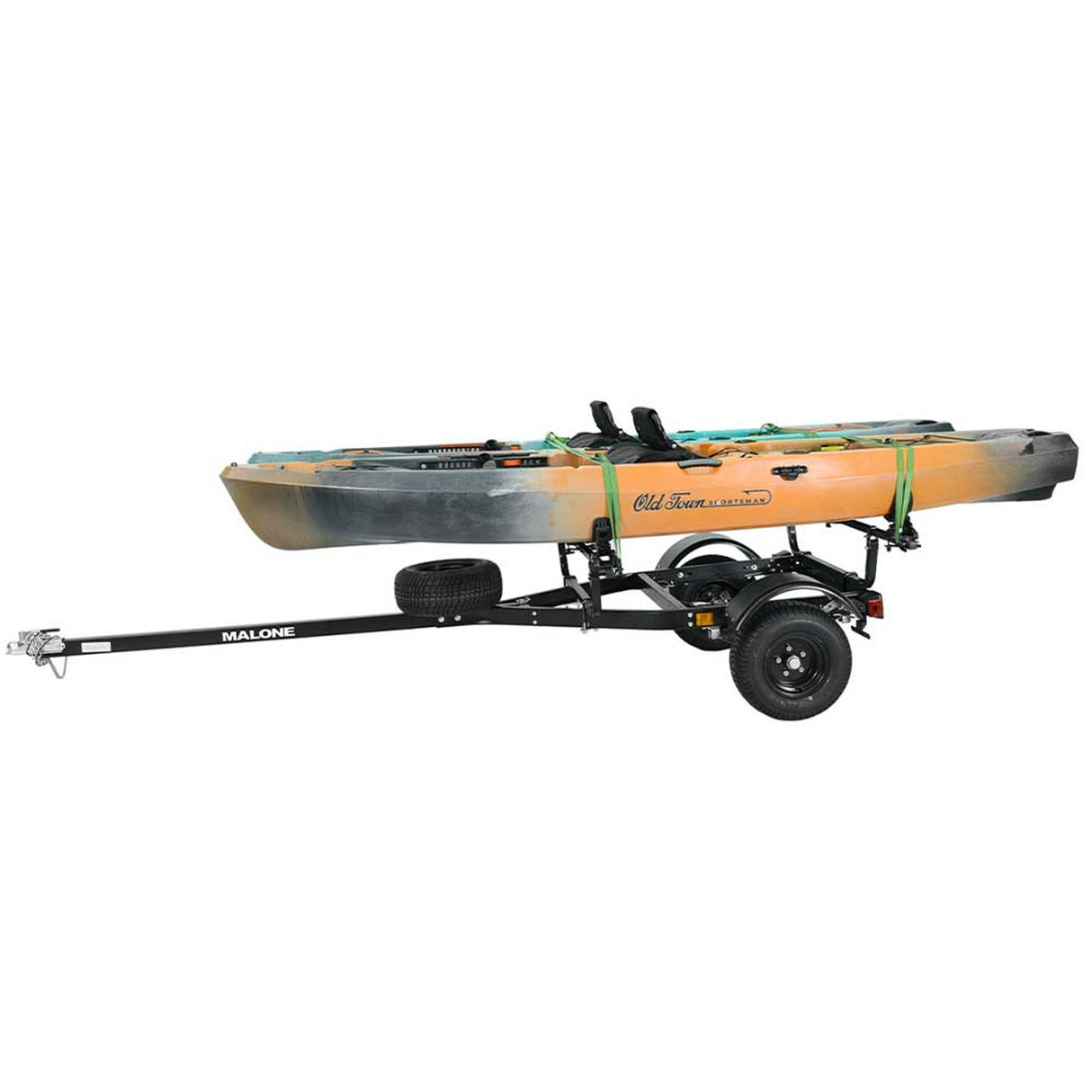 Malone MicroSport Off-Road 2 Kayak Trailer Package with 2 Sets of SaddleUp Pro & Spare Tire