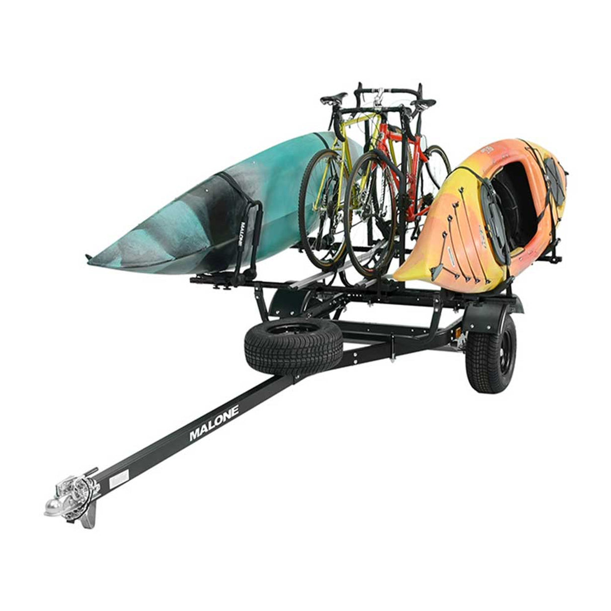 Malone MicroSport Off-Road 2 Kayak/2 Bike Trailer Package with Spare Tire