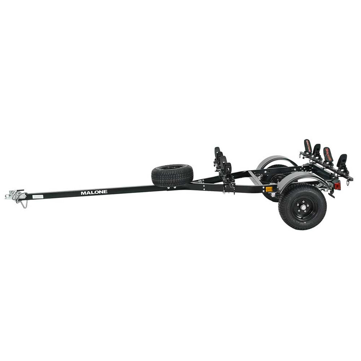 Malone MicroSport Off-Road LowBed 2 Kayak Trailer Package with 2 Sets of SaddleUp Pro & Spare Tire