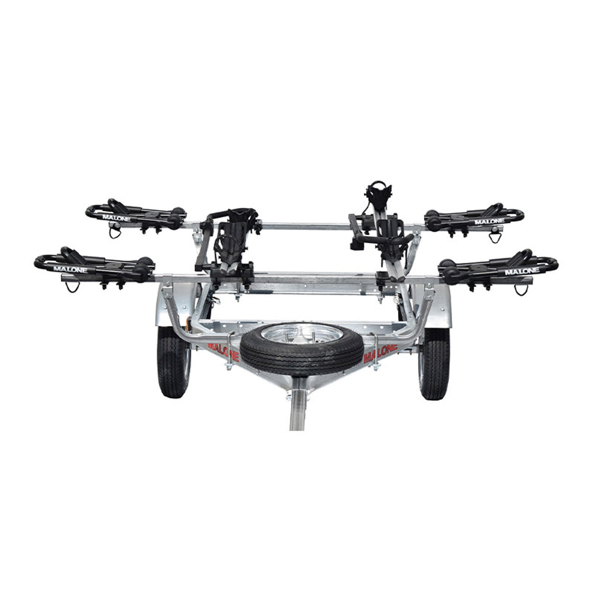 Malone MicroSport 2 Kayak, 2 Bike Trailer Package with Spare Tire
