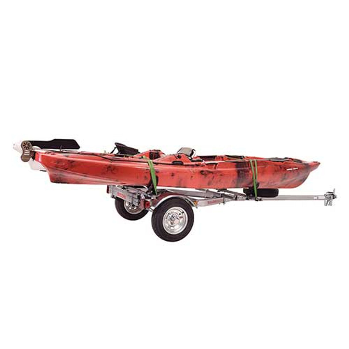 Malone MicroSport LowBed 2 Kayak Trailer Package with 2 Sets Saddle Up Pro, Spare Tire