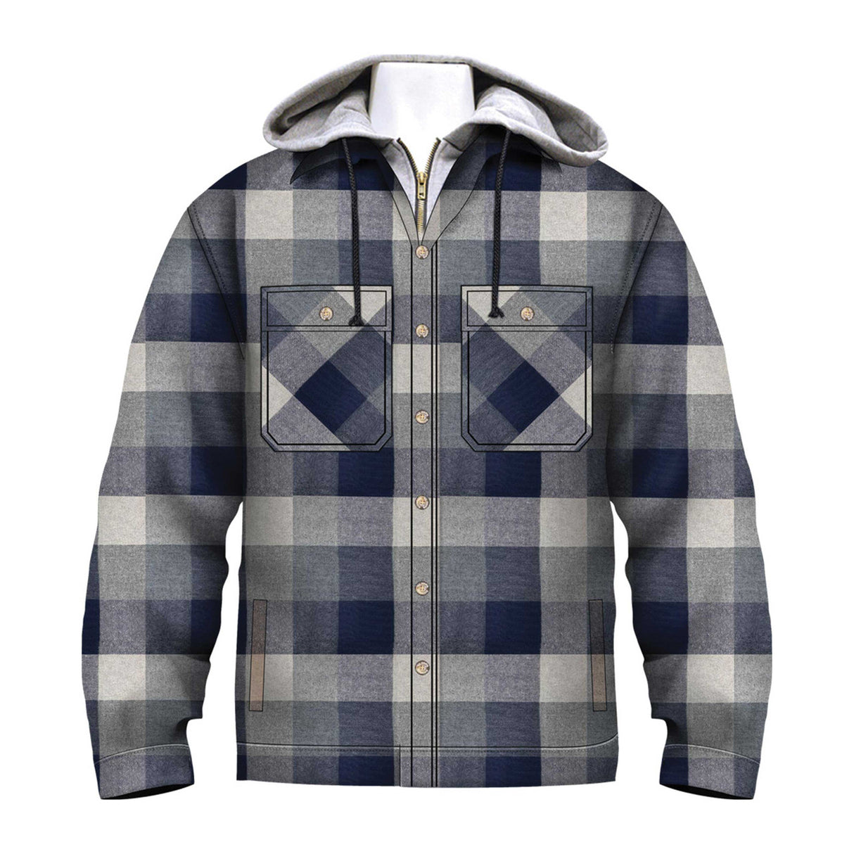 Stillwater Supply Flannel Quilt Lined Hooded Jacket
