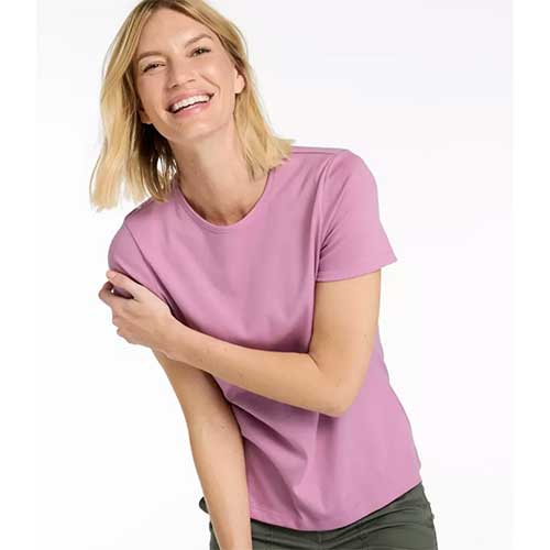 LL Bean Pima Crewneck SS W's Regular