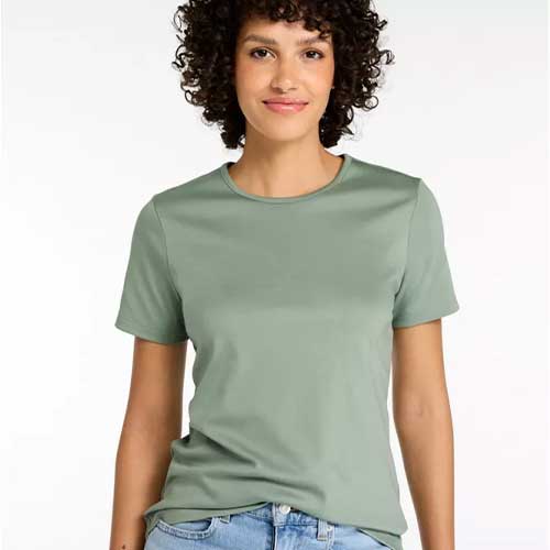 LL Bean Pima Crewneck SS W's Regular