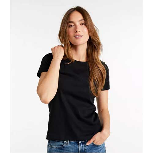 LL Bean Pima Crewneck SS W's Regular