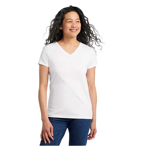 L.L. Bean Women's Pima Cotton Shaped V-Neck, Short Sleeve Tee