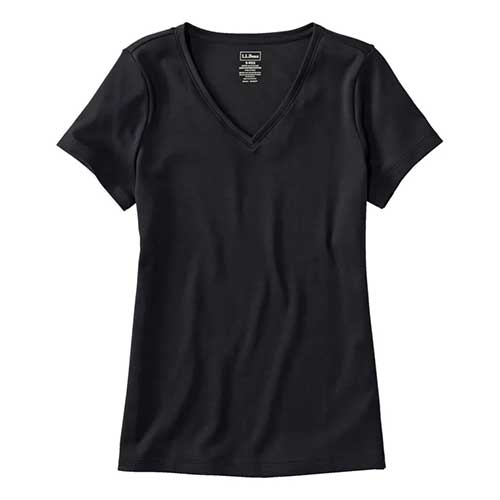 L.L. Bean Women's Pima Cotton Shaped V-Neck, Short Sleeve Tee