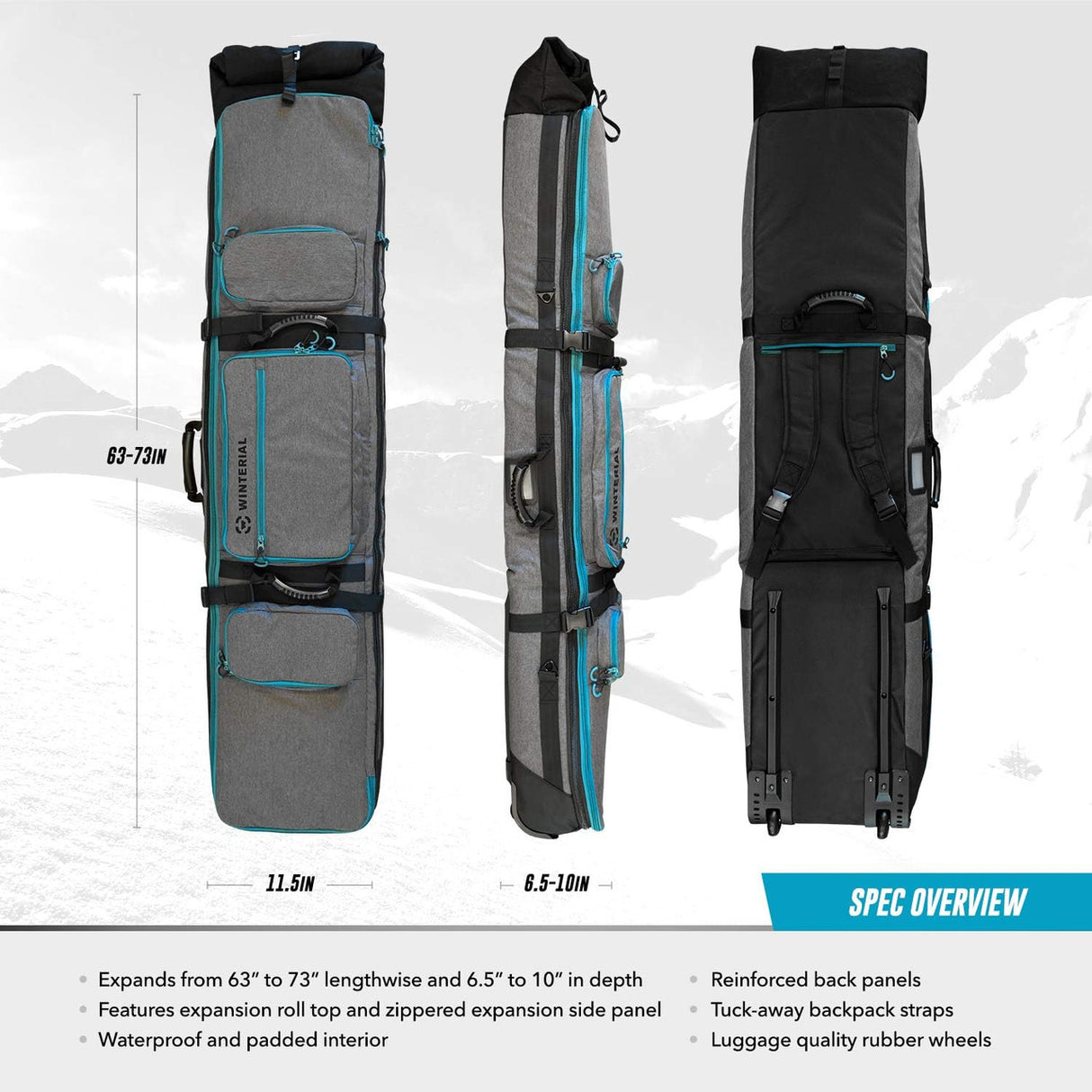 Winterial Rolling Expandable Snowboard and Ski Bag