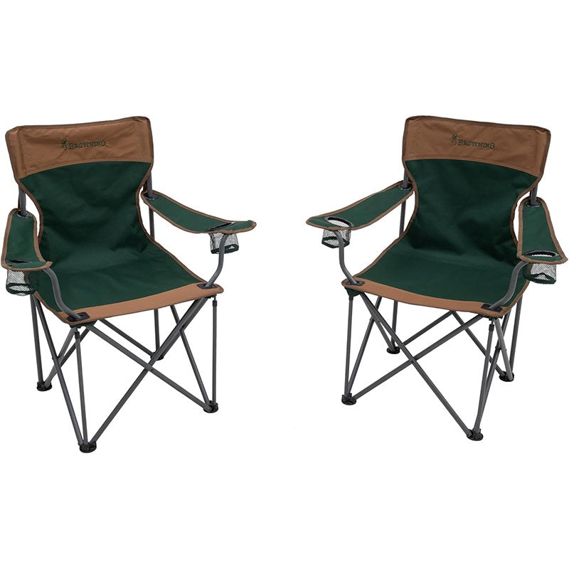 Browning Camping Set of 2 Double Back Foldable Chairs