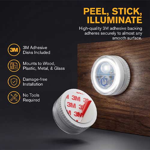 LuxPro Waterproof Micro LED Puck Lights 5 Pack
