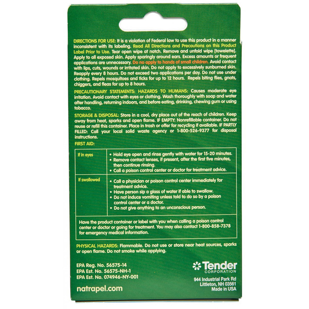 Natrapel 12-Hour Repellent Wipes