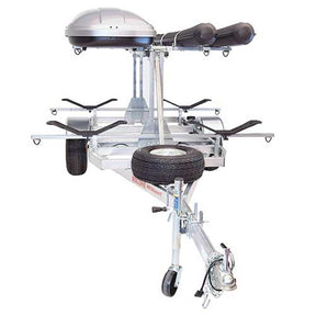 Malone MegaSport LowBed 2 Kayak Trailer Package with Spare Tire, MegaWings, Cargo Box, & Rod Tubes