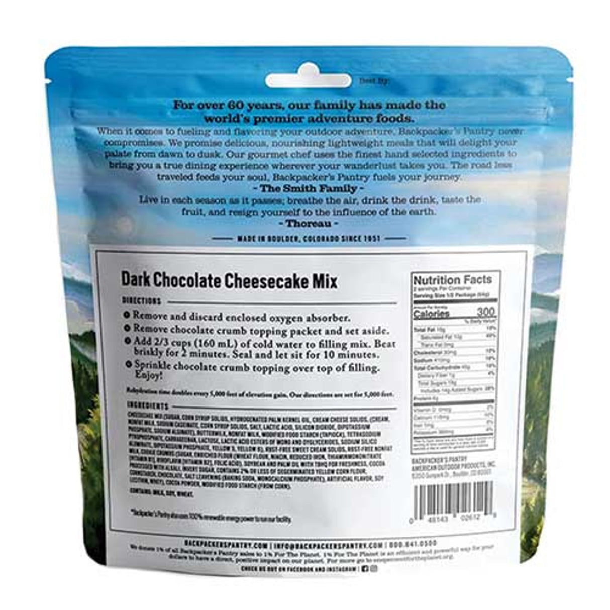 Backpacker's Pantry Dark Chocolate Cheesecake Mix