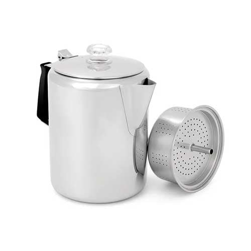 GSI Outdoors Glacier Stainless 12 Cup Percolator with Silicone Handle