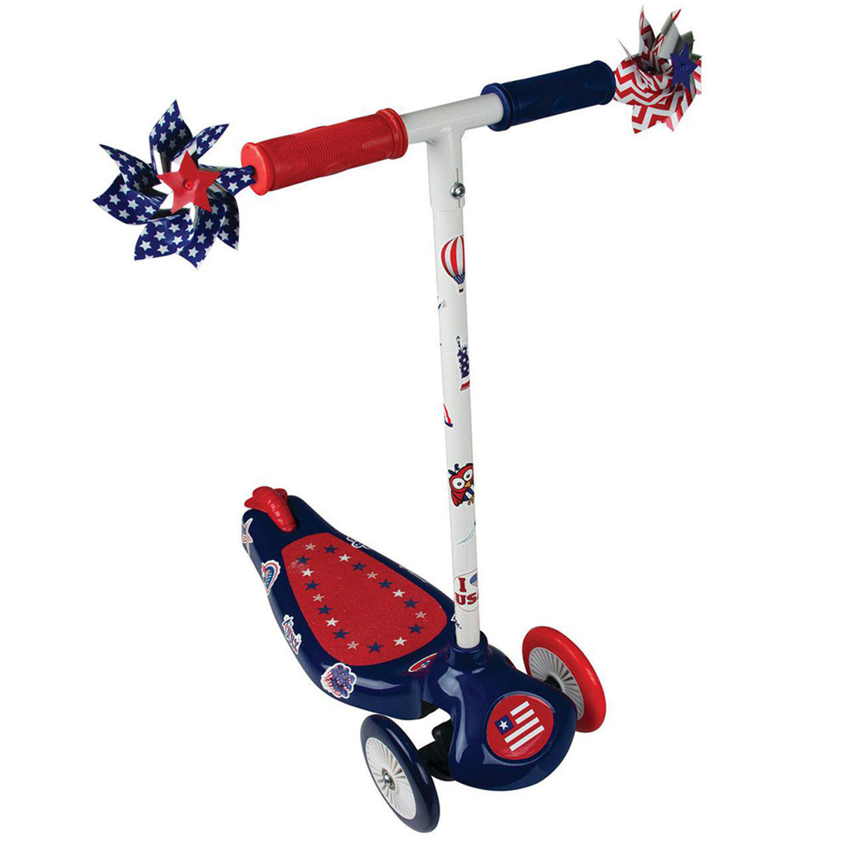 Pulse Performance Patriotic Decorate Your Own 3 Wheel Kick Scooter