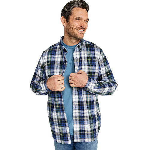 L.L. Bean Men's Scotch Plaid Flannel Shirt, Traditional Fit