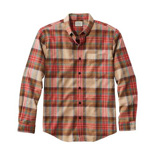 L.L. Bean Men's Scotch Plaid Flannel Shirt, Slightly Fitted