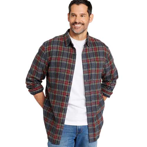 L.L. Bean Men's Scotch Plaid Flannel Shirt, Slightly Fitted