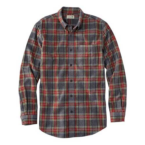 L.L. Bean Men's Scotch Plaid Flannel Shirt, Slightly Fitted