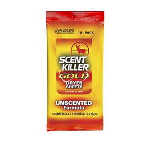 Wildlife Research Center Scent Killer Gold 18/Pk Dryer Sheets