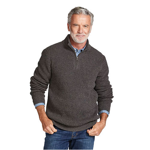 L.L. Bean Men's Organic Cotton Waffle 1/4 Zip Sweater