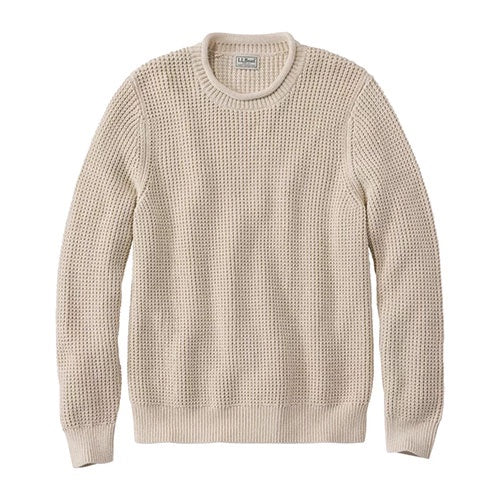 L.L. Bean Men's Organic Cotton Waffle Sweater, Rollneck Crew