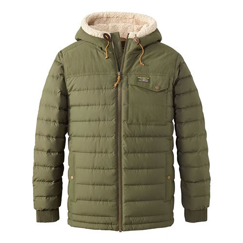 L.L. Bean Men's Mountain Classic Down Hooded Jacket, Sherpa Lined