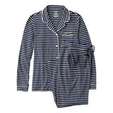 L.L. Bean Women's Super-Soft Shrink-Free Button Front Pajama Set, Stripe