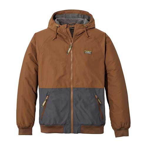 L.L. Bean Men's Insulated 3-Season Bomber Hooded Jacket - Colorblock