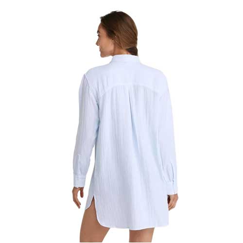 L.L. Bean Women's Cloud Gauze Cover-Up Shirt, Stripe