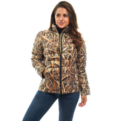 Trailcrest Women's Mossy Oak Down Puffer Jacket Shadow Grass Blades Camo