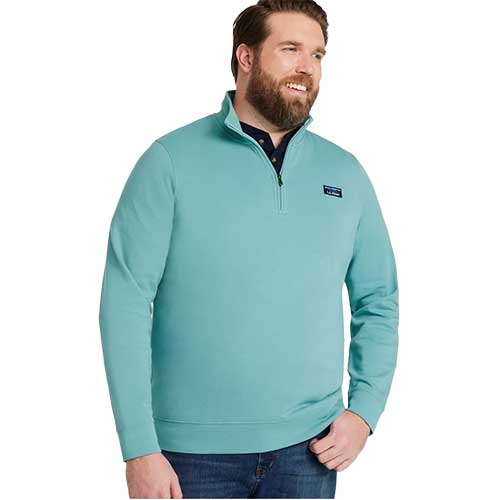 L.L. Bean Men's Comfort Stretch Performance Pique Quarter-Zip Pullover