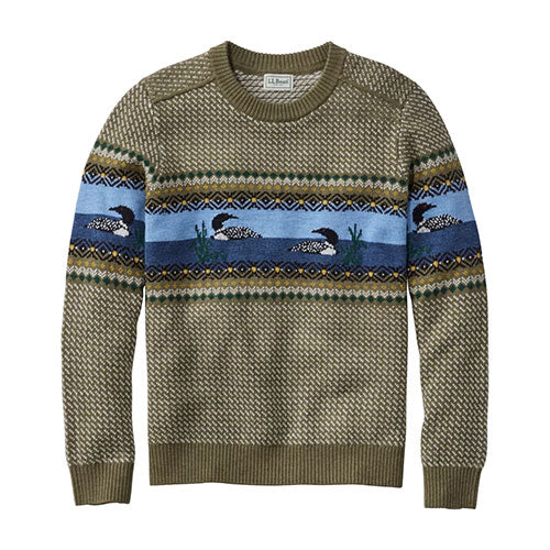 L.L. Bean Men's Essential Merino Sweaters, Crewneck, Pattern
