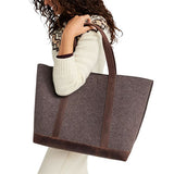 L.L. Bean Leather-Trim Wool Tote