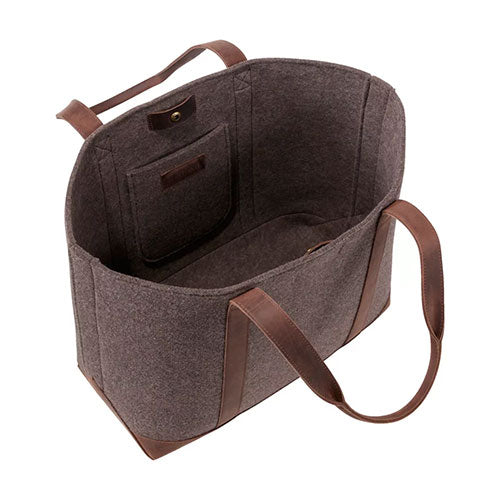L.L. Bean Leather-Trim Wool Tote