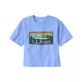 L.L. Bean Women's Sunwashed Tee, Short-Sleeve Cropped Boxy Crewneck Logo