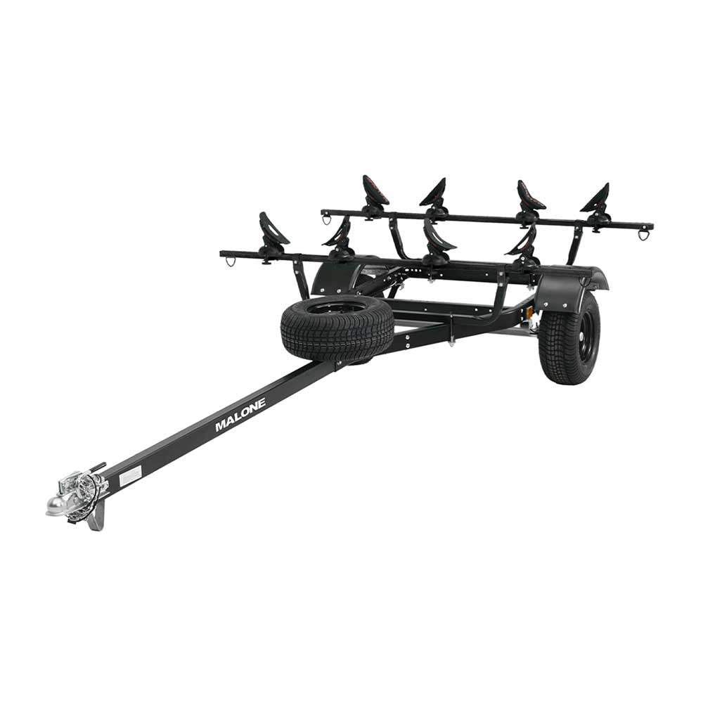 Malone MicroSport Off-Road 2 Kayak Trailer Package with 2 Sets of SaddleUp Pro & Spare Tire