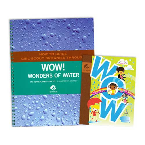 Girl Scout Brownie WOW! Wonders of Water and Adult Guide Journey Book Set